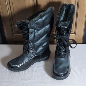 Sporto Shiny Black Winter Boots